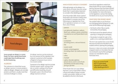 Food Standards Agency - Allergy: What to consider 