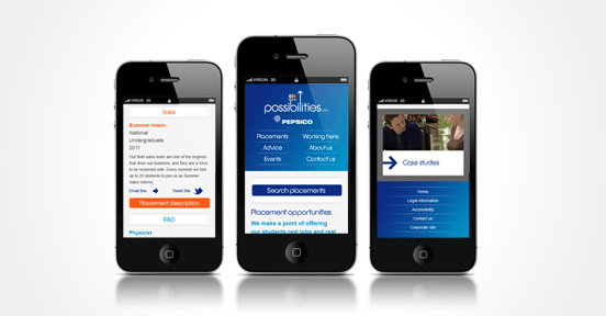 PepsiCo Careers mobile website by UXB London